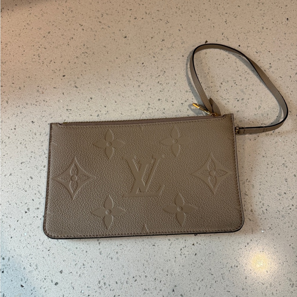 BRAND NEW - Louis Vuitton Taupe Small Zippered Clutch